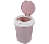JECOMPRIS Poubelle Cuisine Rose Petit Modèle en Plastique, Corbeille Domestique Compacte pour Bureau et Maison, Seau de Déchets Pratique et Hygiénique Couvercle Simple, Usage Quotidien