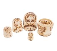 JECOMPRIS Poupées Matriochka Russes Empilables 5 Couches en Bois Pyrogravure Aigle Bicéphale, Présent Garçon et Filles Décoration Originale pour Anniversaires et Occasions Spéciales