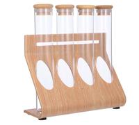 JECOMPRIS Présentoir à Grains de Café en Verre Épais Transparent Support pour Tubes à Essai et Bouteilles en Verre 1 Pièce Rangement Multifonction pour Café Thé Épices la Cuisine Bars