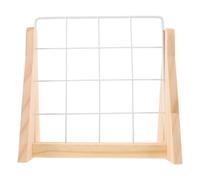 JECOMPRIS Présentoir à Grille avec Base en Bois - Support autoportant en Fil métallique - Présentoir à Photos de Bijoux et Tableau mémo pour Salons d'artisanat, foires commerciales et