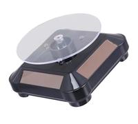 JECOMPRIS Présentoir Solaire Rotatif à LED 360° et Montres, Plateau Tournant à Lumineuse, Support Rotatif en Plastique Noir Éclairage, Vitrine et Exposition