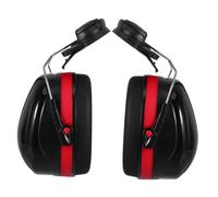 JECOMPRIS Protections Auditives pour Casque de Chantier Bruit, Cache-oreilles Amovibles Noir et Rouge, Compatibles Casques de Sécurité, Anti-bruit pour Environnement Industriel et Chantiers