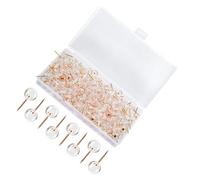 JECOMPRIS Punaises Transparentes Décoratives de Boule Ronde, Finition Rose Doré, Lot de 200 Punaises pour Tableau D'affichage Mural, Fixation Fiable pour Bureau et Maison, Accessoires