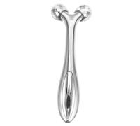 JECOMPRIS Rouleau de Massage Facial Microcourant Argenté Portable, Masseur pour Cou et Visage, Outil Anti-âge pour Rides et Raffermissement, Sculpteur Facial Adapté à Tous Types de Peau,