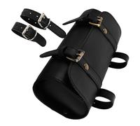 JECOMPRIS Sacoche Latérale pour Moto Vintage en PU Noir Mini Sacoche de Rangement Résistante et Compacte Compatible Scooter Électrique et Vélo pour Outils et Accessoires de Guidon