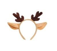 JECOMPRIS Serrage-tête de Renne de Noël en Peluche, Marron, Photo | Accessoire Réutilisable pour Cheveux et Déguisement, Look Festif, Fêtes de Noël, Portraits, Filles