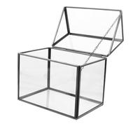 JECOMPRIS Serre Intérieur Verre Terrarium Artisanal Forme De Maison Pot De Fleurs Géométrique pour Plantes Succulentes avec Couvercle à Charnière Serre Intérieure à Poser pour Jardin Miniatu