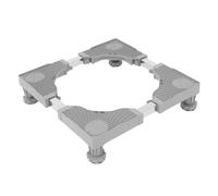 JECOMPRIS Socle Réglable pour Machine à Laver Pieds Robustes en Acier Inoxydable, Base Mobile Système de Frein à Roue, Support Anti-vibrations pour Sèche-linge et Mini-frigo