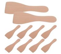 JECOMPRIS Spatule à Beurre en Bois de hêtre, Lot de 10, 13,70 x 4,40 x 0,40 cm, spatule Droite Facile à Nettoyer pour Cuisson, friture et Pizza