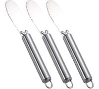 JECOMPRIS Spatules à Beurre 3 Pièces en Acier Inoxydable Étaloirs Multifonctions pour Fromage Confiture et Gâteau Outils Portables pour Tartiner et Couper Facilement