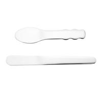 JECOMPRIS Spatules Cosmétiques Sûres et Fiables 2pcs en Acier Inoxydable Argenté Style Compact Portable pour L'application de Crème Visage et Soins Peau
