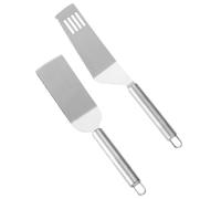 JECOMPRIS Spatules de Cuisson Inox 2 Pièces, Spatule à Hamburger et Pelle à Pizza en Acier Inoxydable, Outils pour Crêpes et Gâteaux, Ustensiles Solide Cuisine Familiale et Professionnelle
