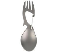 JECOMPRIS Spork Multifonction en Titane Naturel, Couverts Légers 1 Pièce, Cuillère-fourchette Ouvre-bouteille Intégré, Ustensile Portable pour Camping, Randonnée et Activités de Plein Air