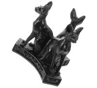 JECOMPRIS Statue de Bastet Chat Égyptien en Résine Noire, Socle Support Boule de Cristal 4-8 Cm, Figurine Artisanale Décor Intérieur Ésotérique, Sculpture Créative pour Maison et Collection