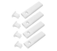JECOMPRIS Storez à Lamelles Poignée Carrée Minimaliste en Plastique 4 Pièces Blanc Installation sans Perçage Design Moderne et Gain de Place pour Usage Domestique