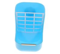 JECOMPRIS Support à Herbe et Mangeoire pour Lapins et Cochons D’Inde, Plastique Bleu, Fixation Facile la Cage, Capacité Grosse pour Alimentation Pratique en Petits Animaux, Râtelier