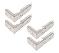 JECOMPRIS Support de Fixation Design Lisse et Sécurisé 4 Pièces en Abs INOX Argenté Installation Double Flexible pour Rail de Store 38mm pour Fenêtres Encastrées à Domicile