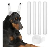 JECOMPRIS Support Oreilles Chien Mousse Douce avec Ruban Adhésif 2,5cm, Kit 4 Tiges Correctrices pour Maintien Oreilles Dressées, Soins Chiots et Petits Chiens, Fournitures Santé Animale