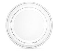 JECOMPRIS Support pour assiette micro-ondes en verre 25,5 cm, plateau micro-ondes à fond plat, plaque de verre de remplacement pour micro-ondes, plateau tournant de rechange, facile à