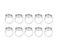 JECOMPRIS Supports de Bagues en Acier Inoxydable Réglables, Lot de 10 Bases de Bague DIY 16 Mm, Porte-bijoux Anneaux Métalliques pour Création Bijoux Artisanaux