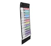 JECOMPRIS Tableau de Poche Suspendu Compartiments Oxford Transparent Organiseur Demploi pour Cartes Calendrier et Planning Mural Noir