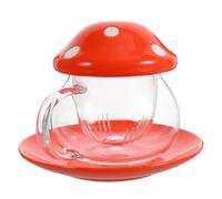 JECOMPRIS Tasse à Thé en Céramique Rouge Infuseur en Verre Mug à Thé Filtrant 350 Ml pour Infusion de Fleurs Maison Ensemble Pratique pour Quotidienne