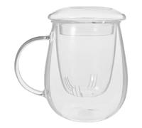 JECOMPRIS Tasse à Thé en Verre Borosilicate 550ml Infuseur Perforé, Tasse Transparente pour Infusion de Thé en Vrac, Maison et Bureau, Résistance Chaleur Optimale
