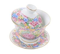 JECOMPRIS Tasse à Thé Traditionnelle Chinoise Céramique avec Couvercle Gaiwan pour Design Élégant et Pratique pour Inviter Famille et Amis