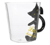 JECOMPRIS Tasse Verre à Motif Chat Mignon pour Café Lait et Jus Mug Bureau avec Poignée Cadeau Original pour Collègues et Amateurs de Chats