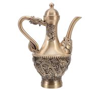 JECOMPRIS Théière en Laiton Vintage 300ml Dragon Embossé, Forme Affinée et Prise Confortable, pour Décoration Maison et Service à Thé Rétro