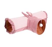 JECOMPRIS Tunnel pour Hamster à Trois Voies en Tissu Doux Rose, Maison et Lit de Repos pour Petits Animaux, Accessoire Multi-Usage pour Lapins, Cochons D’Inde et Rongeurs, D’intérieur