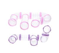 JECOMPRIS Tunnels pour Hamsters Soi-même 16 Pièces en Plastique Transparent Rose et Violet, Kit de Tubes Modulables Connecteurs pour Cage à Hamster Extérieure et Intérieure, Accessoires