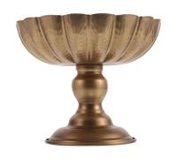JECOMPRIS Urne Décorative en Fer Forgé Style Vintage Cuivre, Vase sur Piédestal 25 Cm, Jardinière Rétro pour Décoration Intérieure et Centre de Table Maison, Pot de Fleurs Doré en Métal