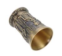 JECOMPRIS Verre à Liqueur Vintage en Alliage Bronze Vert 892ab, Coupe à Vin Égyptienne Rétro Compacte, Porte-verre Décoratif pour Whisky et Cocktails, Accessoire Original pour Bar et Maison