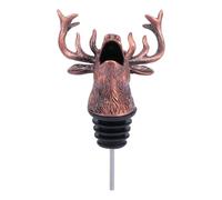 JECOMPRIS Verseur à Vin de Tête de Cerf en Alliage de Zinc Rouge Cuivre Bouchon Décoratif pour Bouteille 1 Pièce pour Noël et Soirées Festives