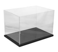 JECOMPRIS Vitrine D’Exposition Transparente en Acrylique Base Noire 30x20x20 Cm pour Figurines et Modèles, Coffret de Rangement Anti-poussière pour Objets de Collection et Jouets