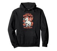 J'écoute du Heavy Metal avec mon papa Unicorn Sweat à Capuche