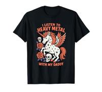 J'écoute du Heavy Metal avec mon papa Unicorn T-Shirt