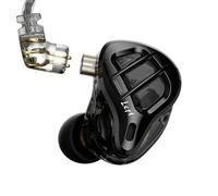 Jectse 1DD + 7BA Hybrid Driver HiFi Music Earphone Provision Sound for Audiophiles Inline Control with Mic for Music DJ 3Sizes Silicone Ear Tips (Pas de Micro)