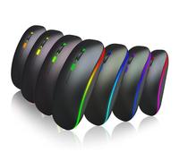 Jectse 2,4 G à Double Mode Souris sans Fil Brillant coloré avec Une Batterie Rechargeable et 1000/1200/1600 Dpi pour 10 Utilisateurs