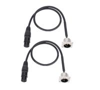 Jectse 2pcs 3 Broches Xlr Cable D Type Xlr Passez par Câble Mâle à Femelle avec Boîtier en Alliage en Zinc OFC Cuivre pour le Panneau de Plaquette de la Boîte (BLACK)