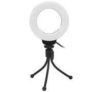 Jectse 48leds Ring Fill Light avec Clamp/Holder et Trépied pour la Photographie de Selfie USB VLOG Lampe de Remplissage, Mini Anneau Portable pour Tablette Noire