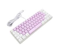 Jectse 61 Touches RVB Back League Gaming Clavier USB Terre, Ergonomic Compact Key pour Le Bureau -Laptop PC (Blanc Violet)