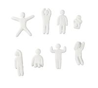Jectse 8 Pièces Blanc DIY Figurines 3D Imprimées Poses Multiples | Ensemble d’artisanat à peindre, soirée de jeu en famille, matériau PLA durable, affichage de décoration intérieure, kit de