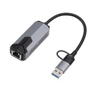 Jectse Adaptateur Ethernet 5G, Adaptateur Réseau USB Haute Vitesse et Type C vers RJ45 avec Wake on LAN et Prise en Charge RealWow, pour Systèmes 10 11 et OS X