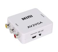 Jectse Adaptateur Mini Composite AV vers VGA, Décodeur -vidéo, Plug and Play, Affichage Libre, Fréquence de Balayage Avancée, Fonction de Débruitage, Compatible avec L'affichage