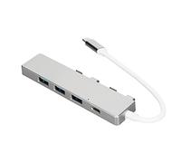 Jectse Adaptateur Multiport USB C-HUB Portable de Transmission à Haut Niveau pour L'imprimante du Clavier de Souris (Silver)