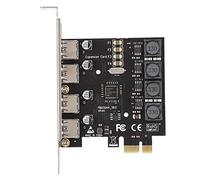 Jectse Adaptateur PCI-E à USB 3.0 Carte D'extension de Port à Quatre Ports 5 Gbit/S Vitesse Rapide pour Les Amateurs de Jeu