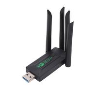 Jectse Adaptateur USB WiFi Dual Band, 2,4g 5G Gigabit Conducteur PC PC 1300 Mbps Dongle de Réseau Fil avec Antenne, Prend en Charge la Norme WiFi6, la Fiche et Le Jeu