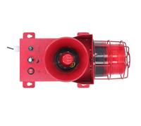 Jectse Alarme Sonore et Lumineuse Industrielle, Haute luminosité, Volume Réglable, 60 W, Sirène Industrielle Murale, 130 DB, étanche IP65, Chantier de Construction (Prise UE 220V)